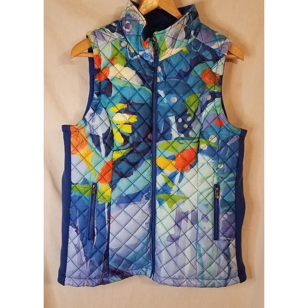 Claire Desjardins Anthropologie Try Me Vest‎ Art to Wear Colorful Quilted Large